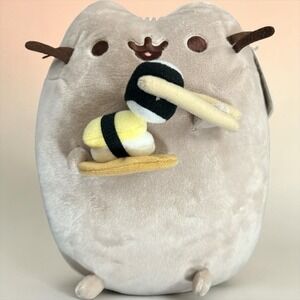 Pusheen Sushi Plush Gray Cat Holding Sushi Stuffed Animal